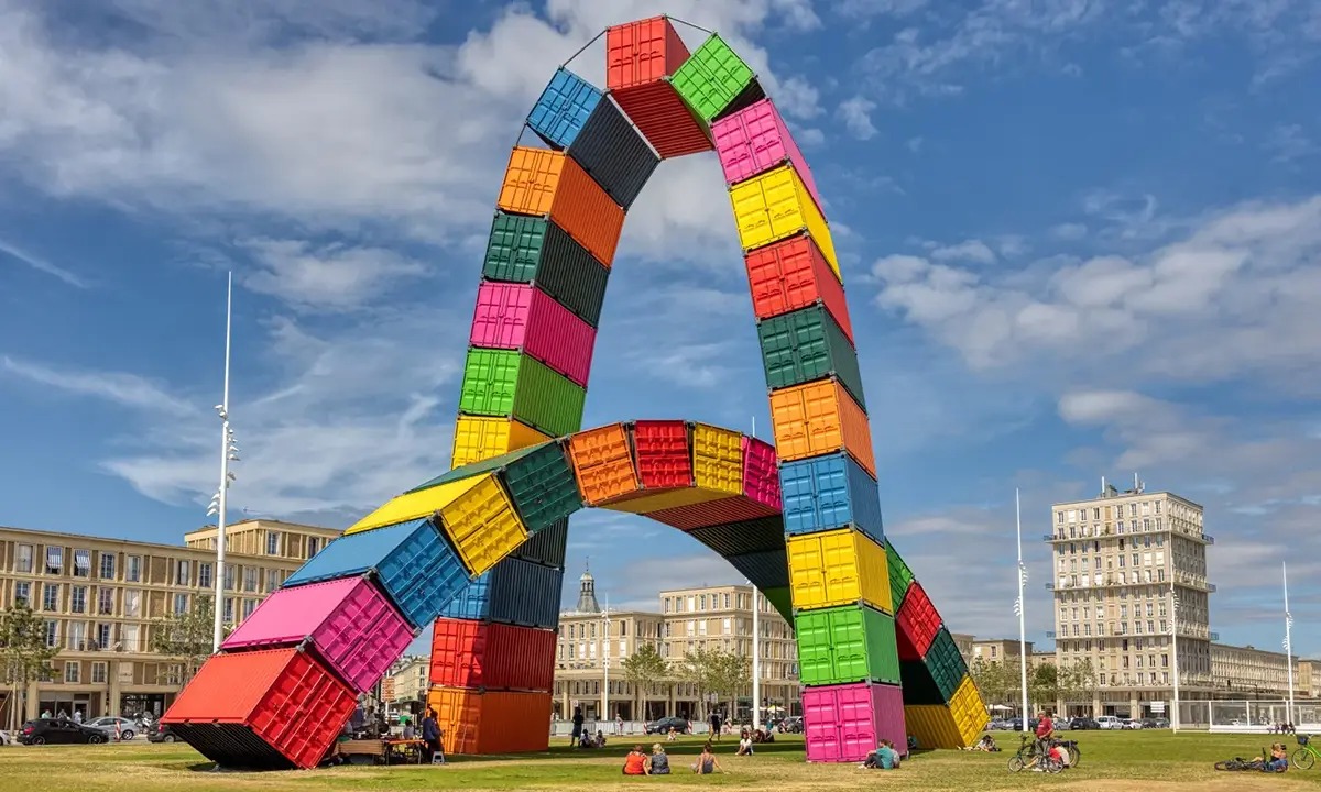 Catènes de conteneurs au Havre